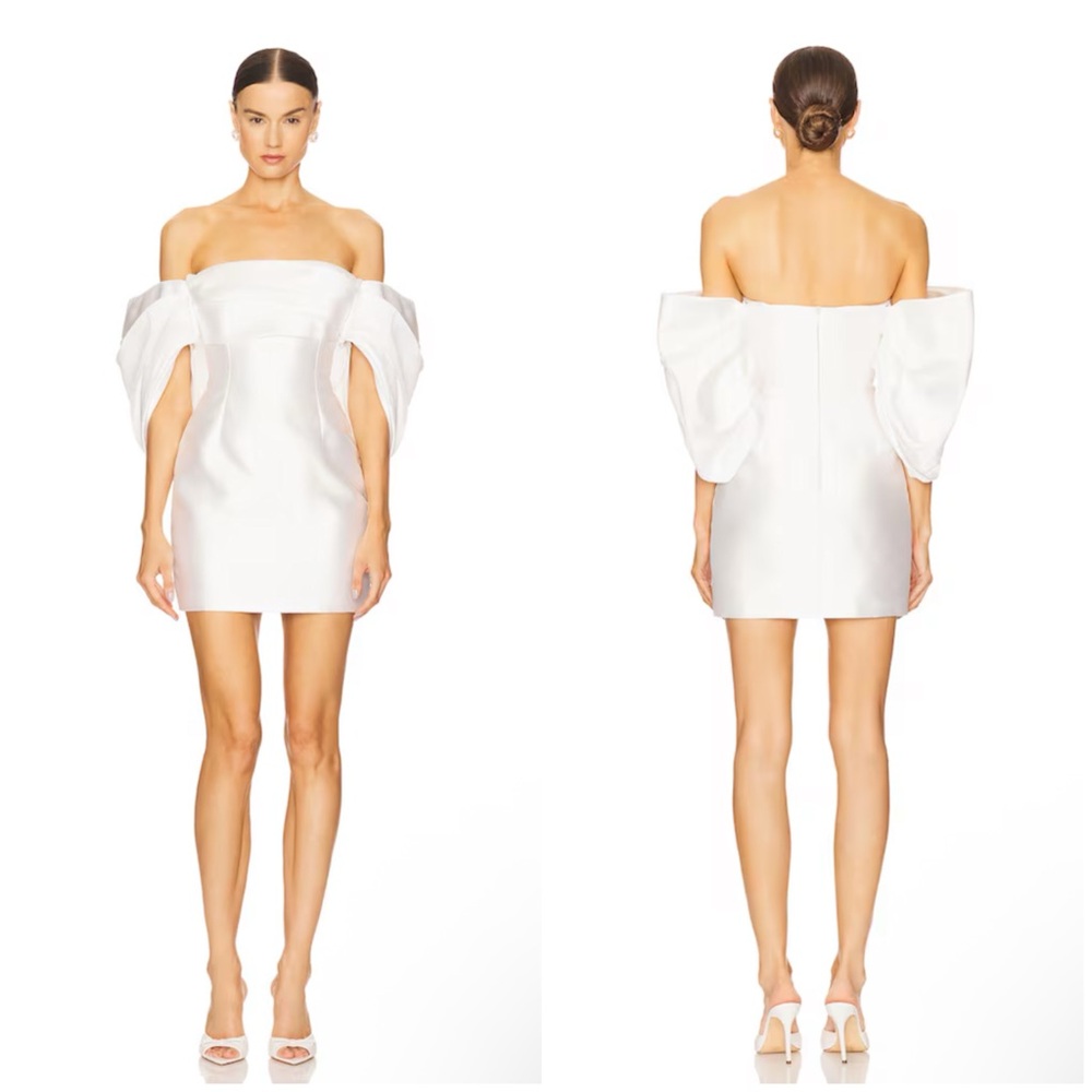 SOLACE London Elina Mini Dress in Cream Size 12
